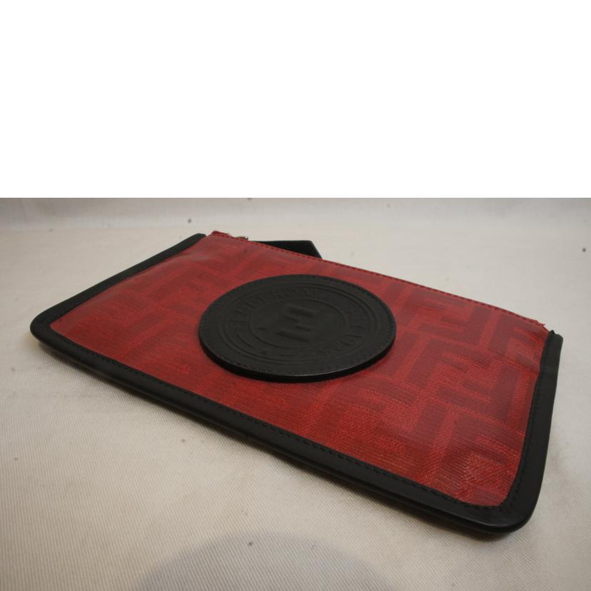 FENDI フェンディ/FFズッカ柄PVCジップポーチレッド//Aランク/92