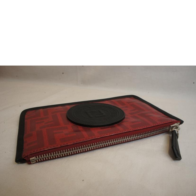 FENDI フェンディ/FFズッカ柄PVCジップポーチレッド//Aランク/92