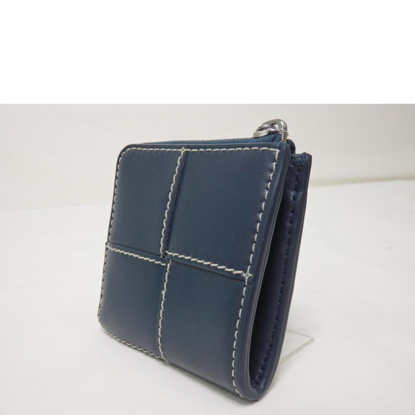 BOTTEGA VENETA ボッテガヴェネタ/カセットスクエア/コンパクトジップアラウンドウォレット/ディープブルー/ナチュラル/765782V39K23330//A00*******/SAランク/84