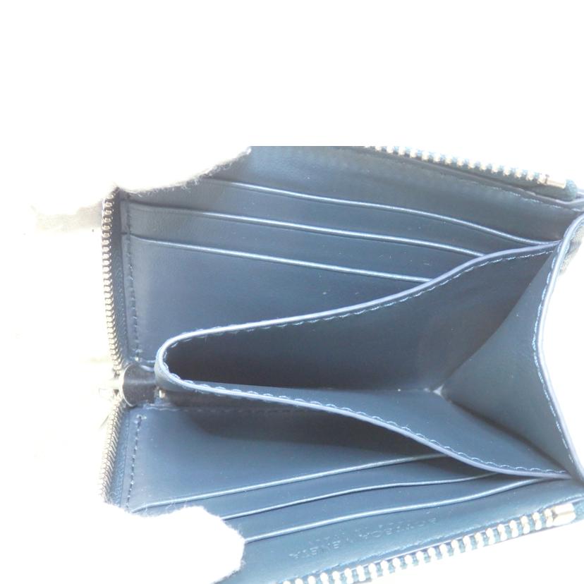 BOTTEGA VENETA ボッテガヴェネタ/カセットスクエア/コンパクトジップアラウンドウォレット/ディープブルー/ナチュラル/765782V39K23330//A00*******/SAランク/84