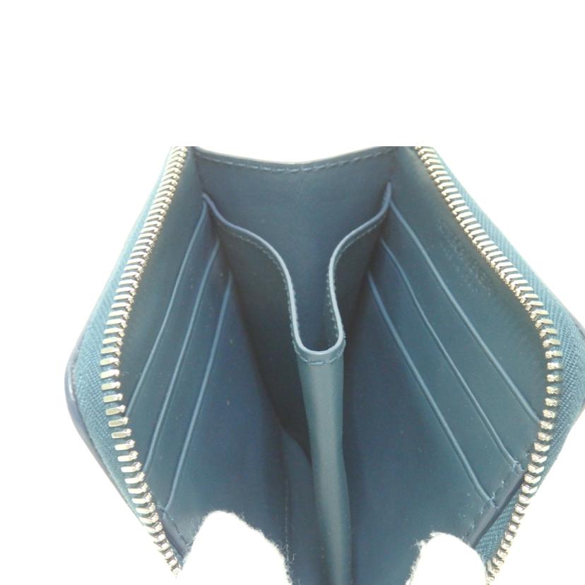 BOTTEGA VENETA ボッテガヴェネタ/カセットスクエア/コンパクトジップアラウンドウォレット/ディープブルー/ナチュラル/765782V39K23330//A00*******/SAランク/84