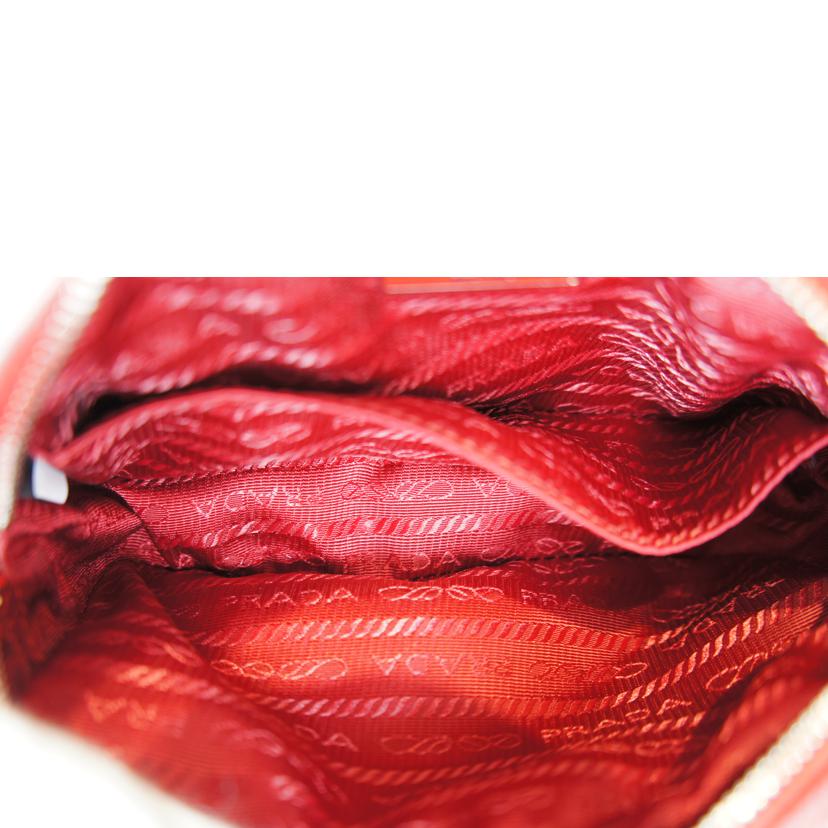 PRADA プラダ/カナパ2WAY/ポーチ付/グロメットキャンバス/パンチングスタッズ/レッド/1BA439//14/*/Aランク/92