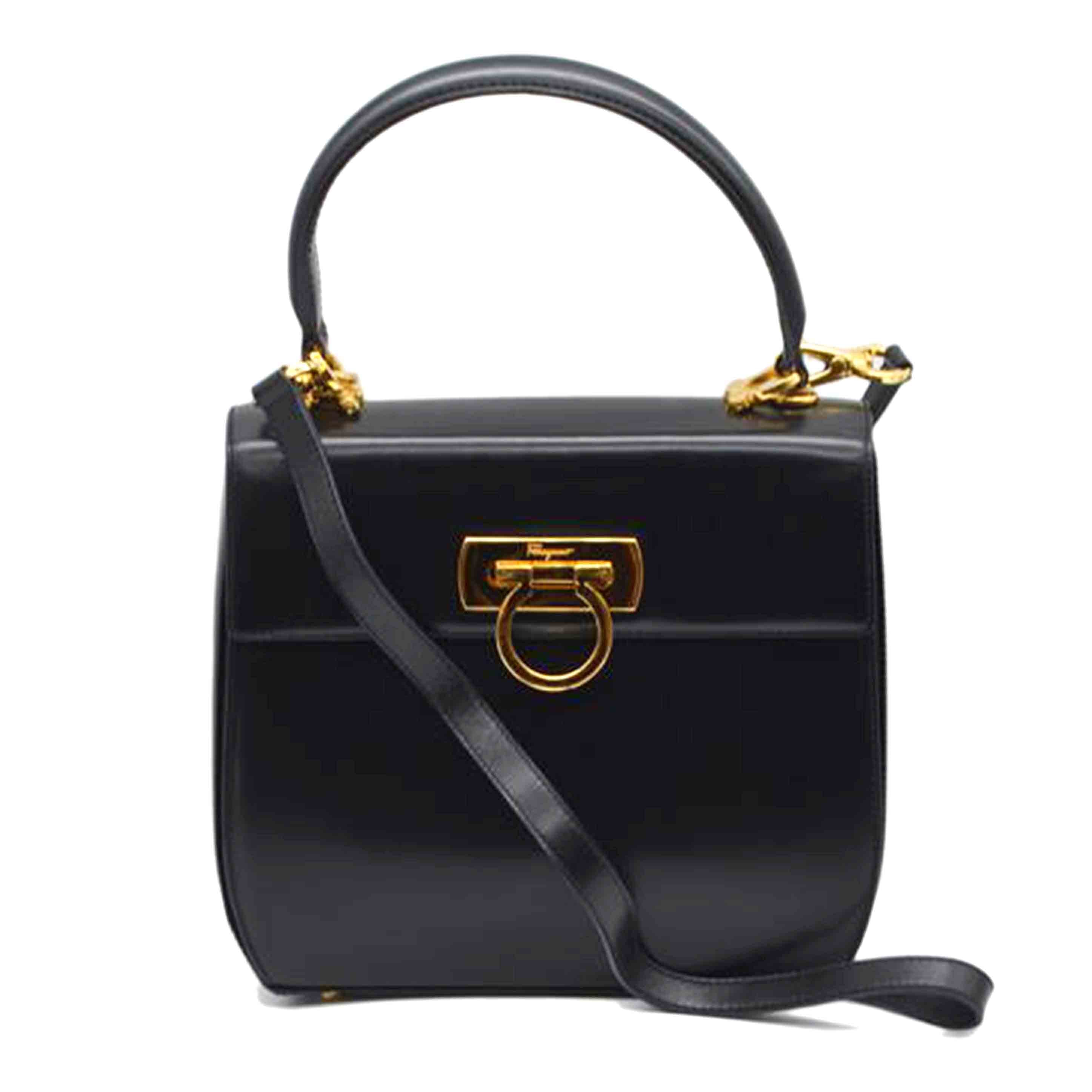 Ferragamo フェラガモ/ガンチーニ2wayレザーハンド/ノワール/AK 4192//ABランク/89