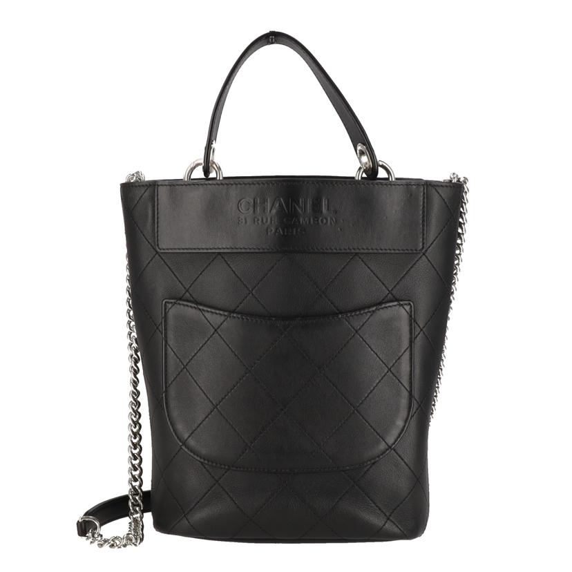 CHANEL CHANEL/ココマークバケットチェーンショルダー/ブラックSV金具/AS0577//275*****/Aランク/75