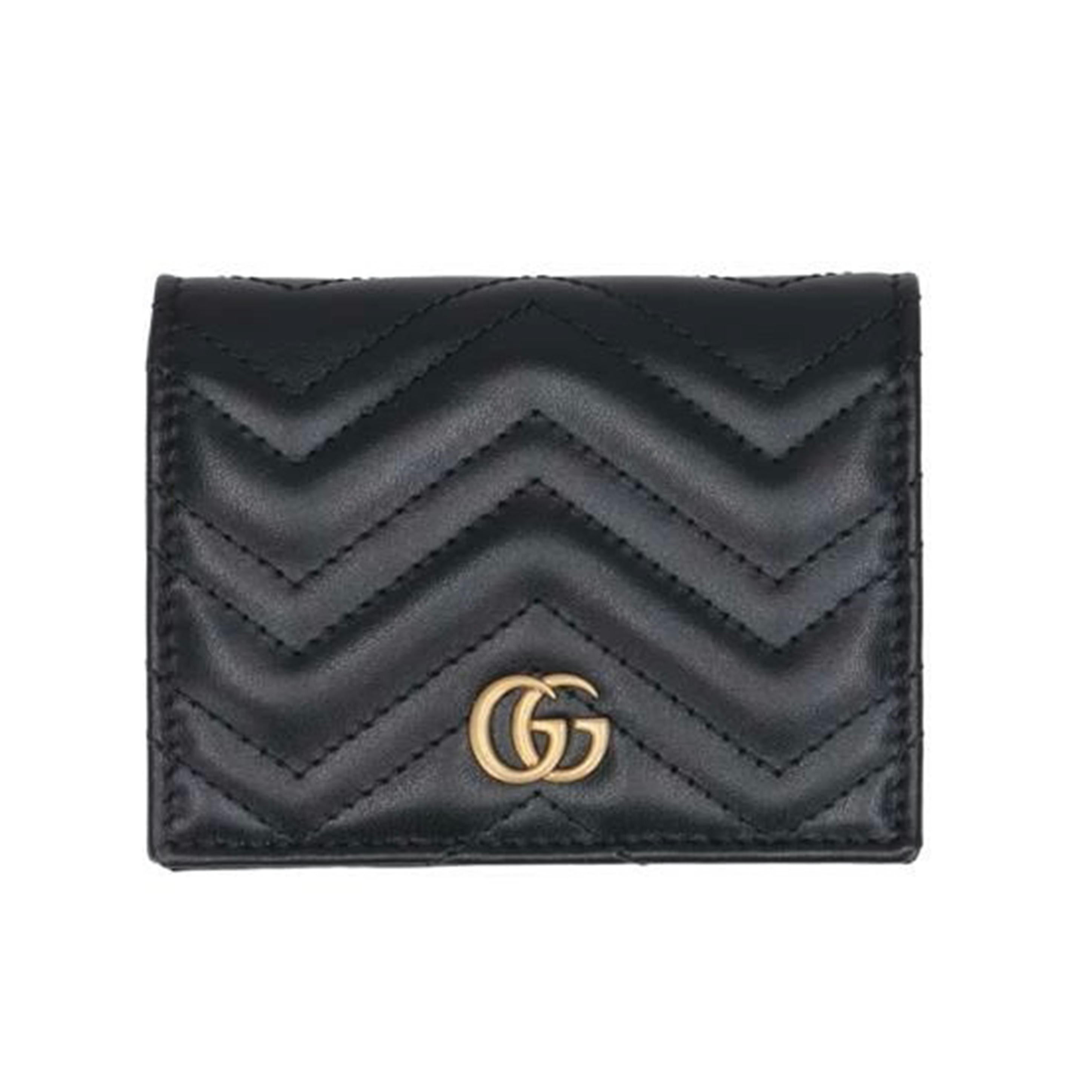 GUCCI グッチ/GGマーモントダブルGミニウォレット/ブラック/466492//525***/SAランク/77