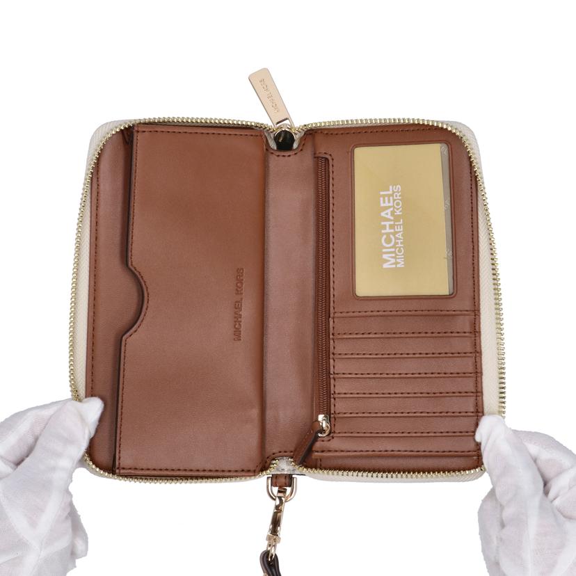 MICHAEL KORS マイケルコース/ラウンドファスナー 長財布ホワイト/35F8GTVW9B//Aランク/01