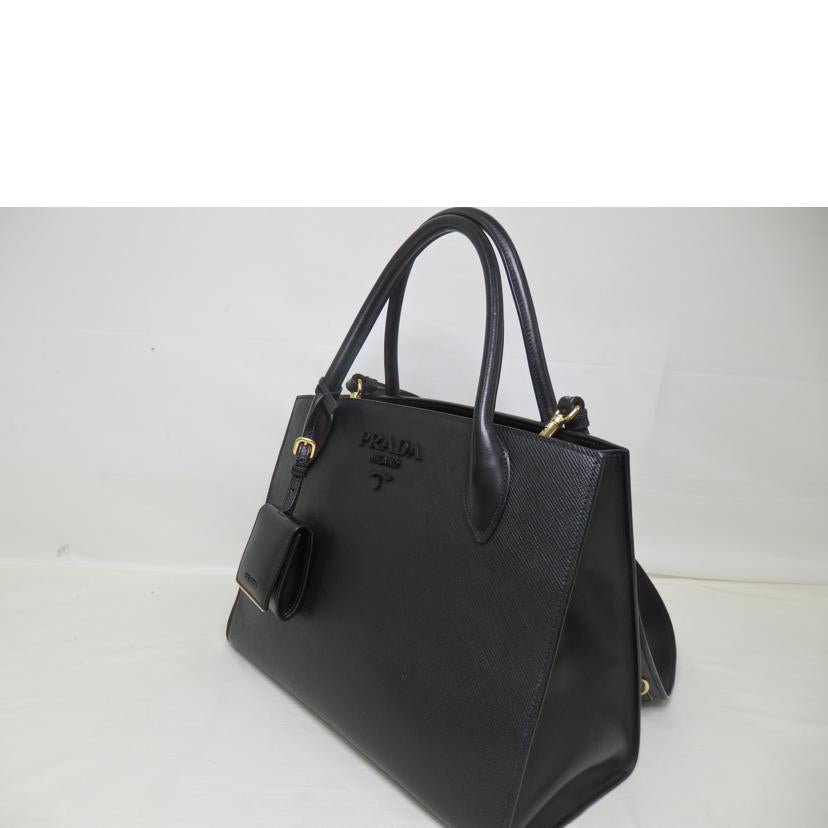 PRADA プラダ/モノクローム/2wayハンドバッグ/サフィアーノ/ネロ/黒/1BA155//59/Aランク/84