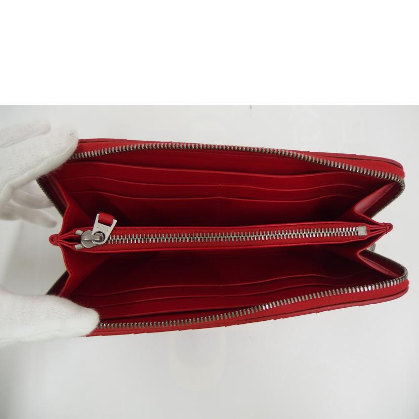 BOTTEGA ボッテガ/イントレチャートラウンドファスナー/赤/593217//Aランク/82