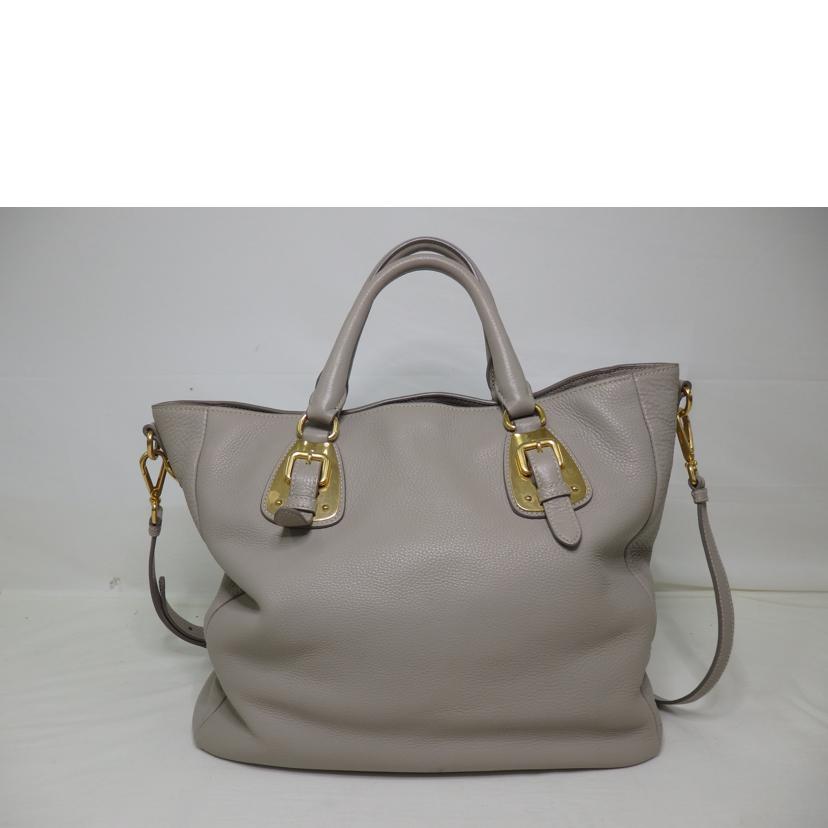 PRADA プラダ/2wayレザーハンドバッグ/グレージュ/ゴールド金具//173/ABランク/84
