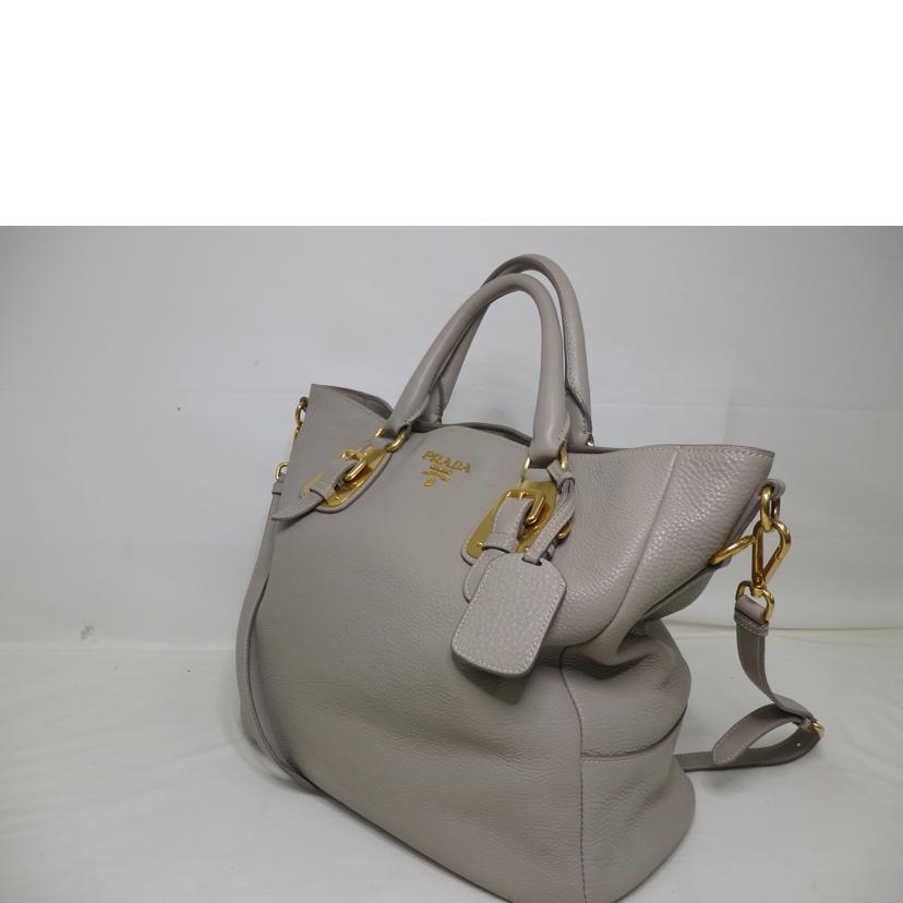 PRADA プラダ/2wayレザーハンドバッグ/グレージュ/ゴールド金具//173/ABランク/84