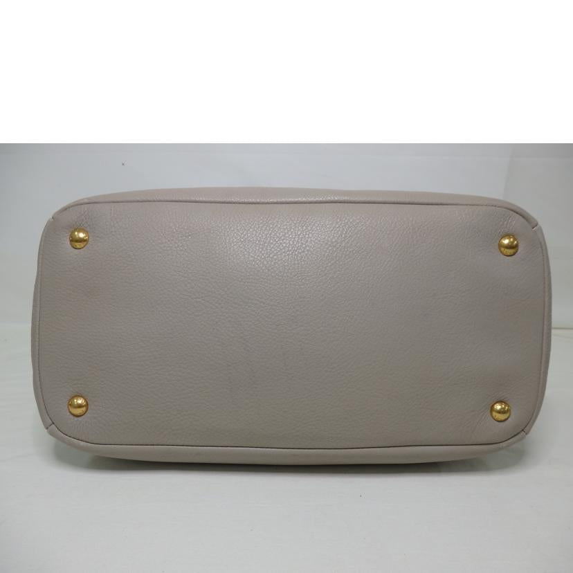 PRADA プラダ/2wayレザーハンドバッグ/グレージュ/ゴールド金具//173/ABランク/84