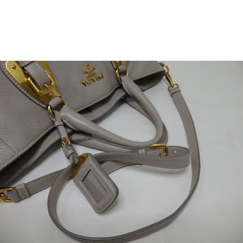 PRADA プラダ/2wayレザーハンドバッグ/グレージュ/ゴールド金具//173/ABランク/84