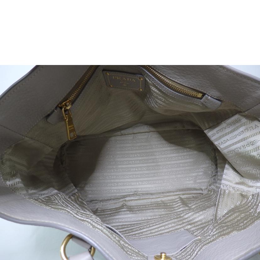 PRADA プラダ/2wayレザーハンドバッグ/グレージュ/ゴールド金具//173/ABランク/84