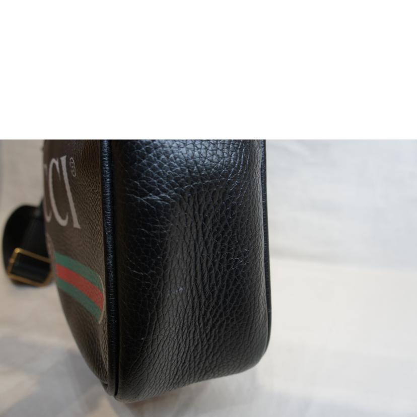 GUCCI グッチ/レザーロゴプリントメッセンジャーバッグ/523589//213***/Aランク/92