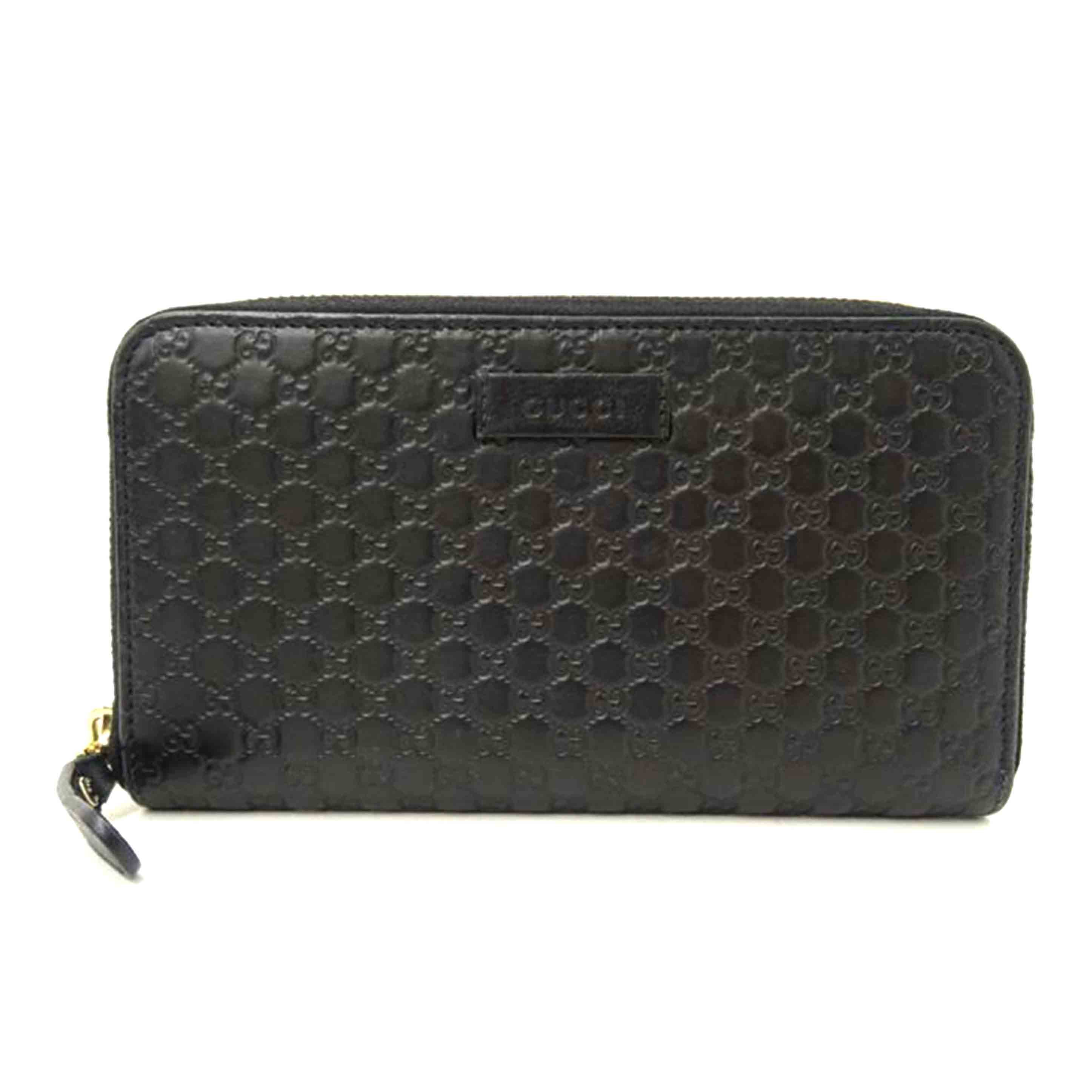 GUCCI グッチ/グッチシマラウンドファスナー長財布/ブラック/449391//203***/ABランク/69