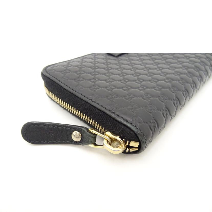 GUCCI グッチ/グッチシマラウンドファスナー長財布/ブラック/449391//203***/ABランク/69