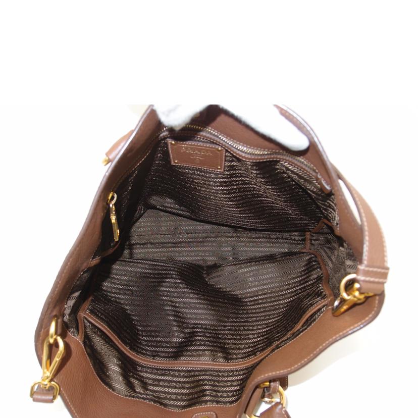 PRADA プラダ/2wayレザートート/ブラウン//165/Aランク/69