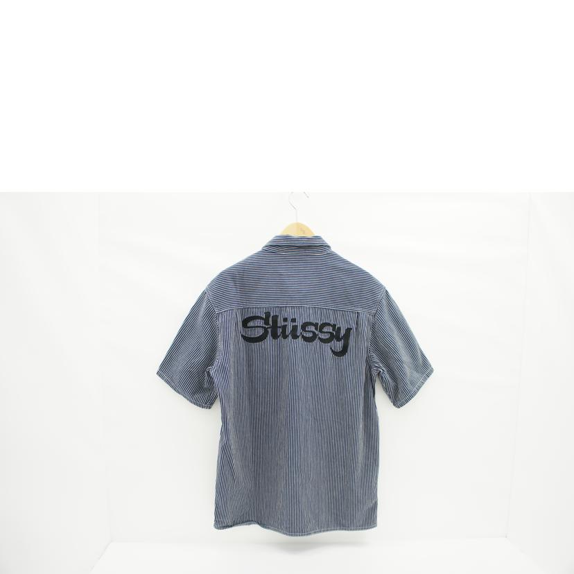 STUSSY ステューシー/ヒッコリーストライプ柄 半袖ワークシャツ//サイズ M/Bランク/05