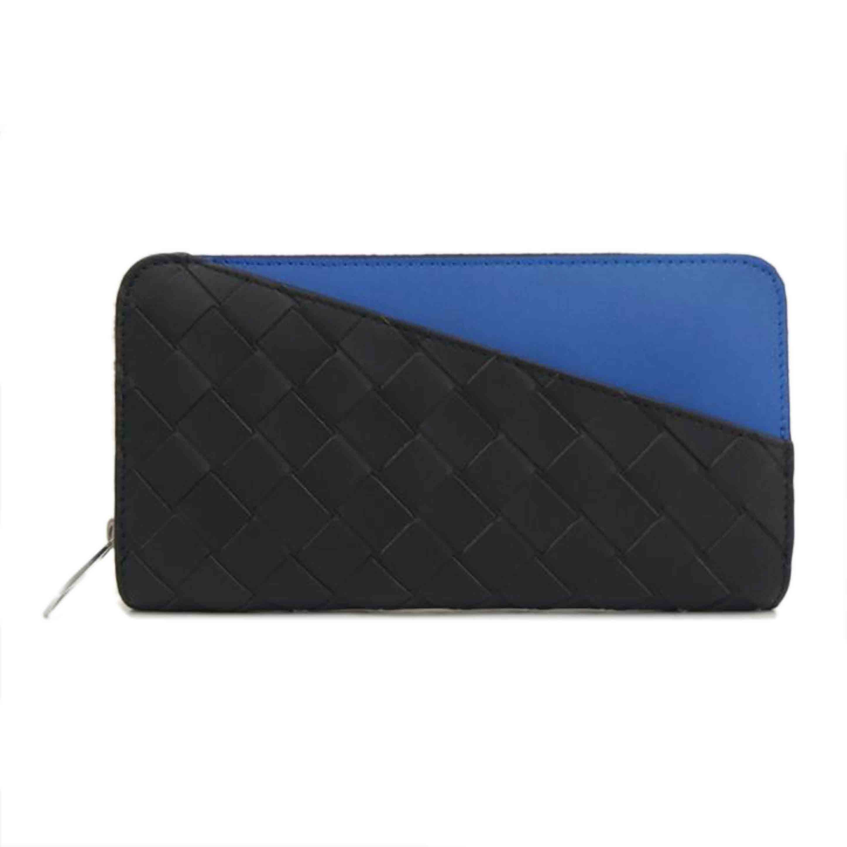 BOTTEGA ボッテガ/イントレチャート/バイカラーラウンドファスナー/青/黒/639856-VCPQ7/1015//Aランク/82