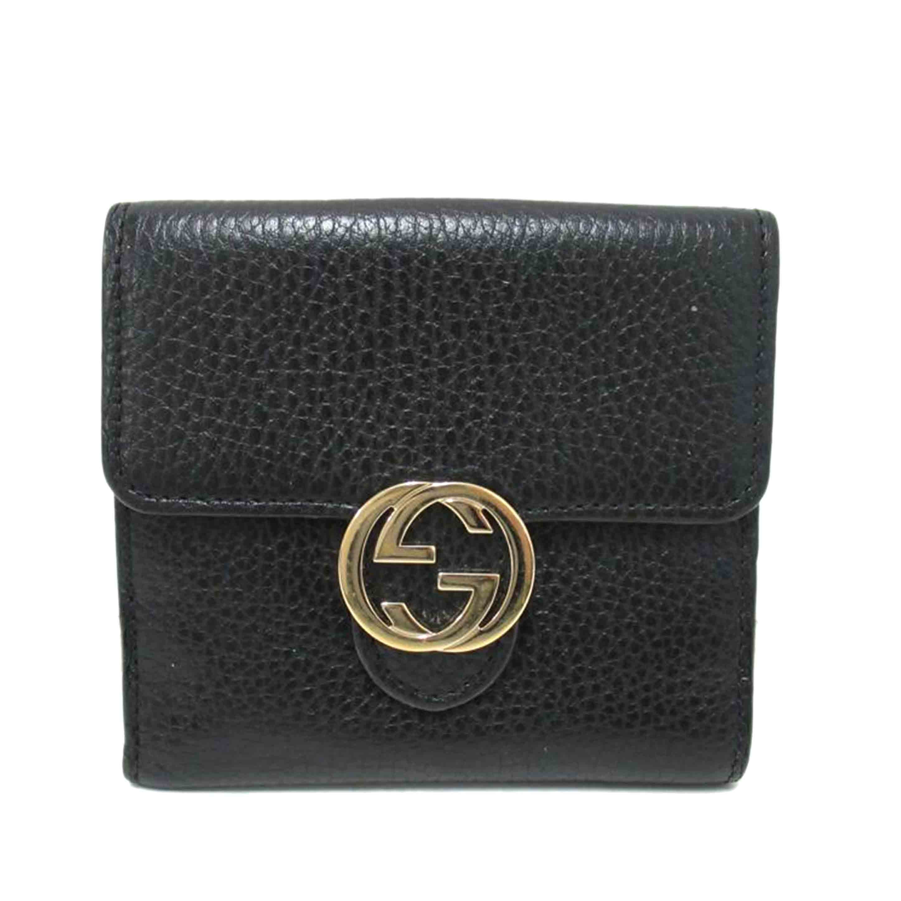 GUCCI/二つ折り財布/インターロッキングG/598167//114*/Bランク/63