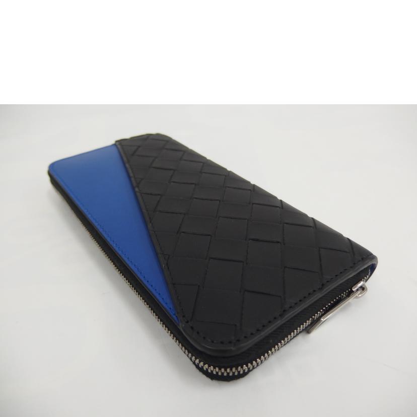 BOTTEGA ボッテガ/イントレチャート/バイカラーラウンドファスナー/青/黒/639856-VCPQ7/1015//Aランク/82