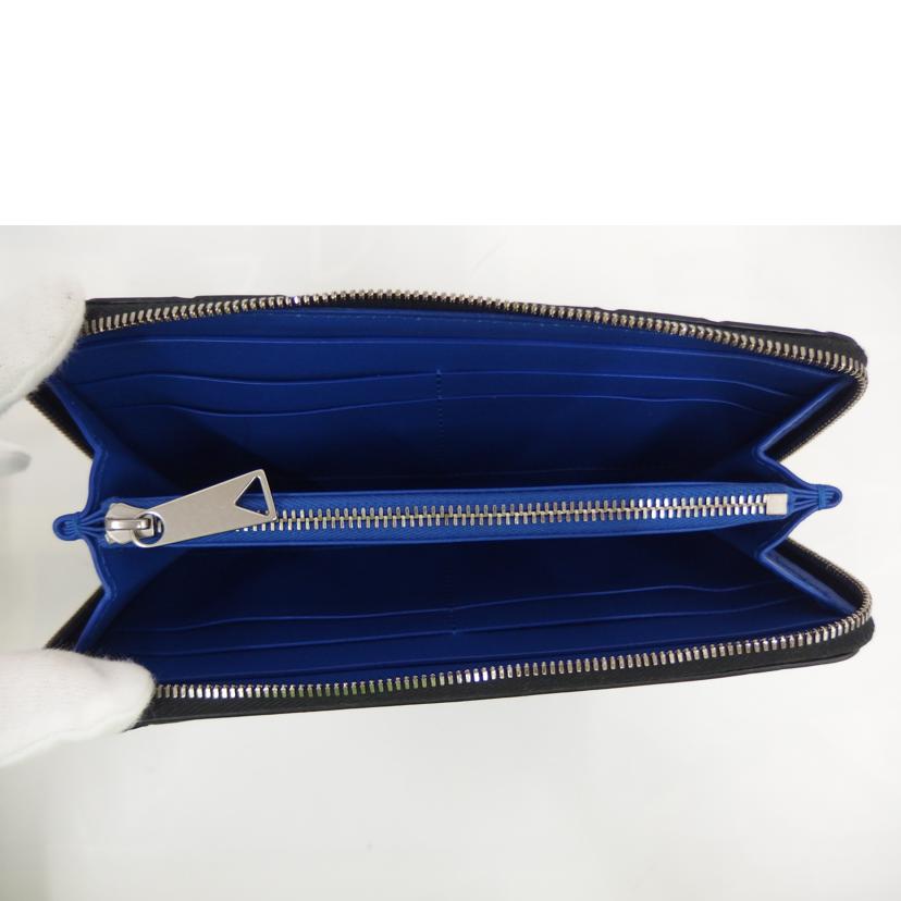 BOTTEGA ボッテガ/イントレチャート/バイカラーラウンドファスナー/青/黒/639856-VCPQ7/1015//Aランク/82