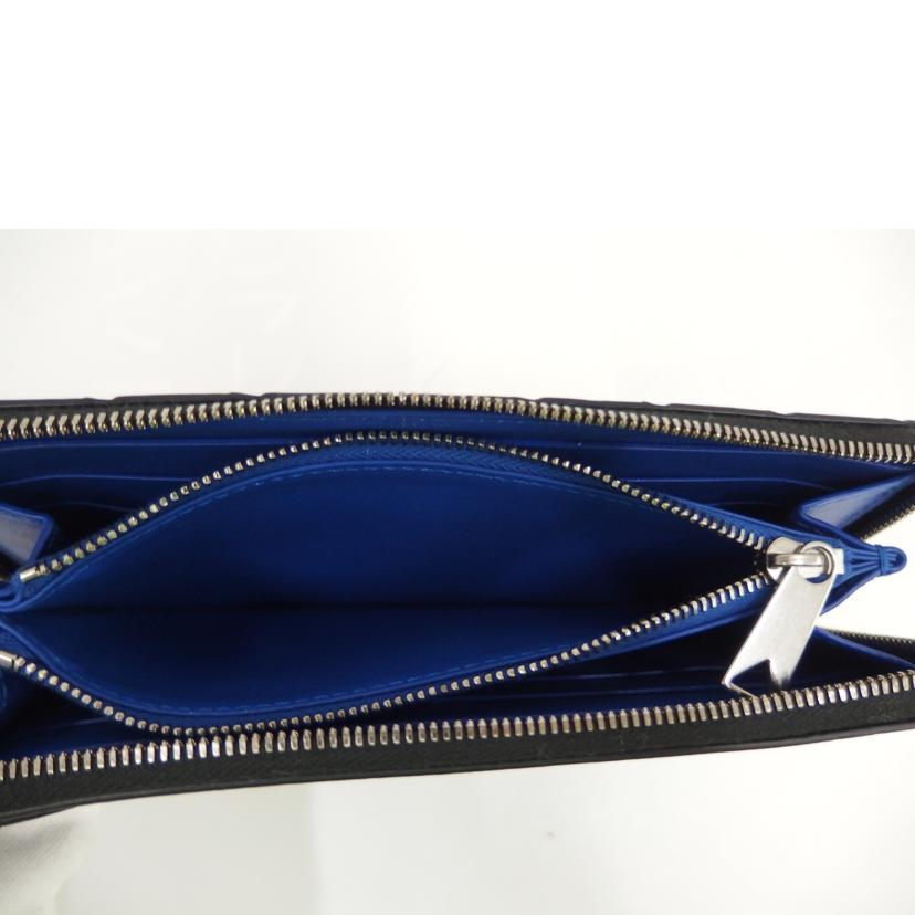 BOTTEGA ボッテガ/イントレチャート/バイカラーラウンドファスナー/青/黒/639856-VCPQ7/1015//Aランク/82