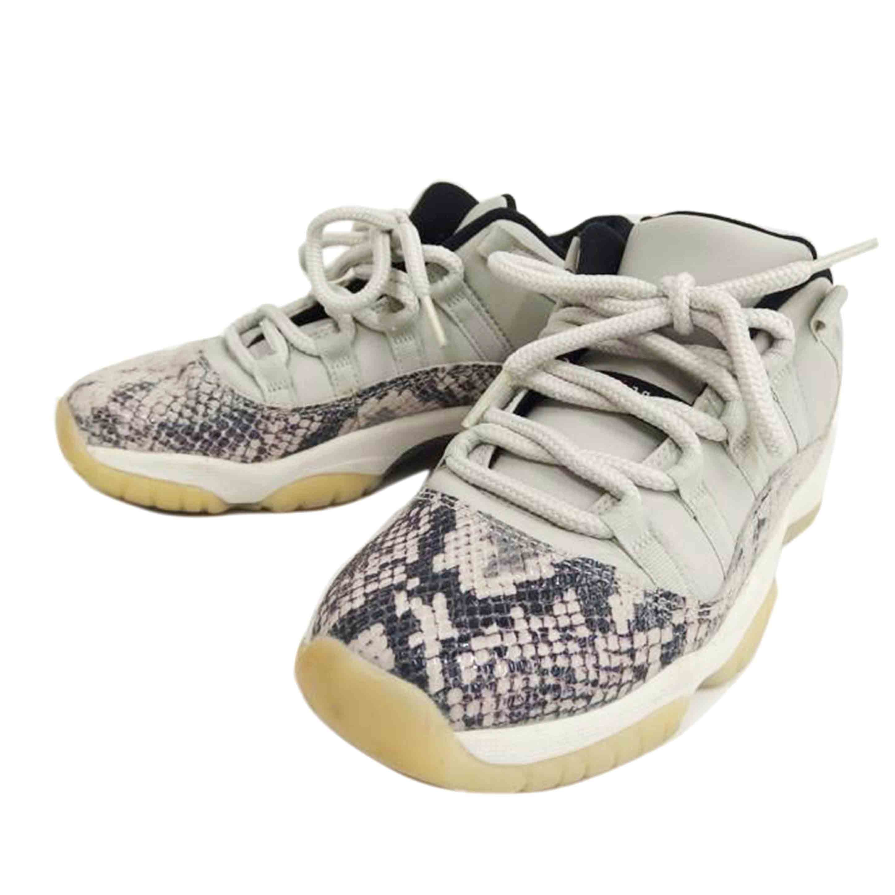 NIKE ナイキ/GS AIR JORDAN 11 RETRO LOW SNAKE LIGHT BONE/CD6847-002//Bランク/82