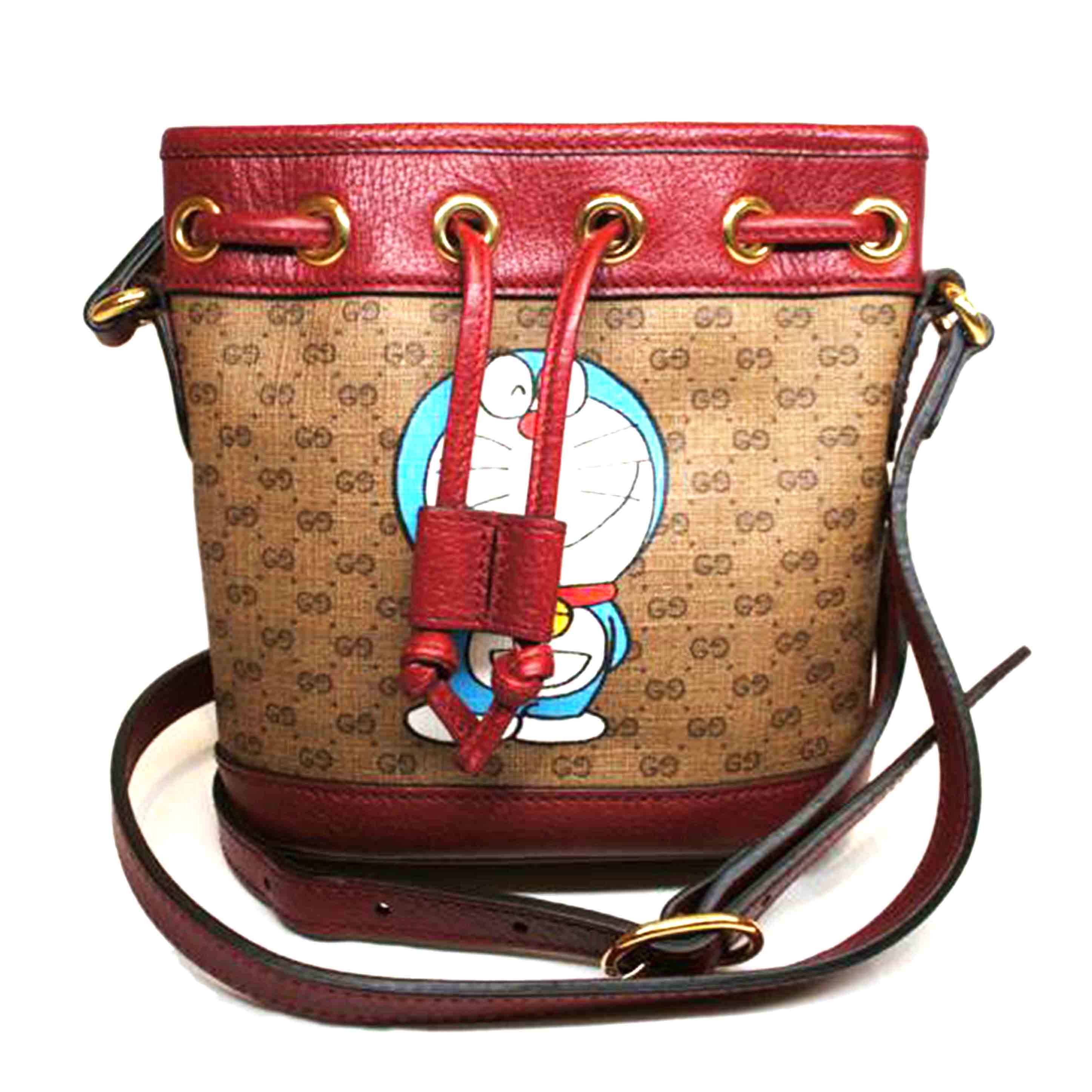 GUCCI グッチ/ドラえもんコラボ/GGスプリーム巾着ショルダー/647801//520***/Aランク/92