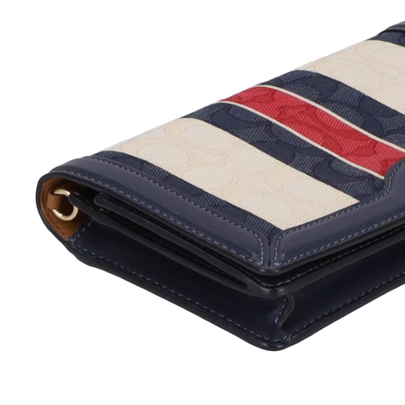 COACH コーチ/シグネチャー アンナフォールドオーバークラッチ クロスボディ ストライプ/C8754//C22**/Aランク/01