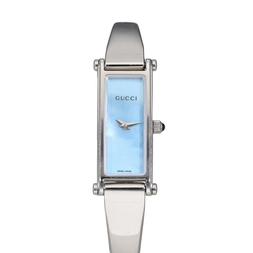 GUCCI グッチ/スクエアバングルウォッチ/ブルーシェル/クオーツ/1500L//130****/Aランク/22