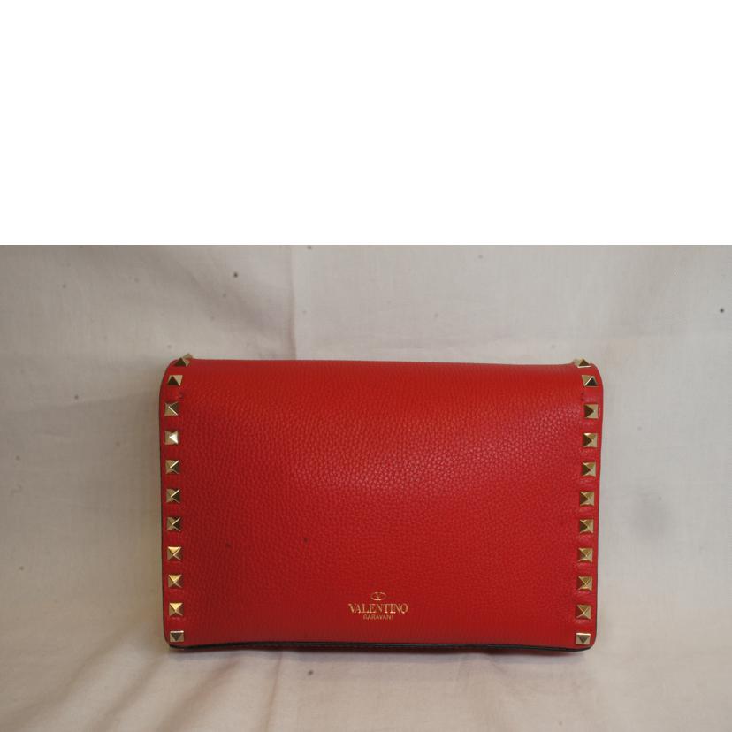 VALNTINO ヴァレンティノ/ロックスタッズ2WAYショルダーレッド//Aランク/92