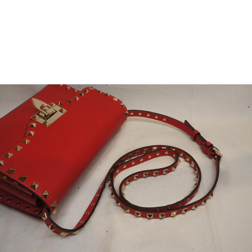 VALNTINO ヴァレンティノ/ロックスタッズ2WAYショルダーレッド//Aランク/92