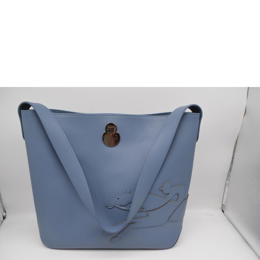 LONG CHAMP ロンシャン/ショップイットレザーワンショルダー/ブルー/1326 918//Aランク/89