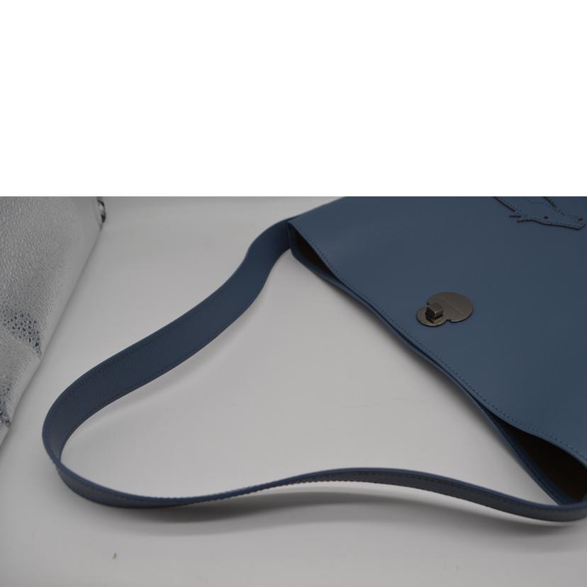 LONG CHAMP ロンシャン/ショップイットレザーワンショルダー/ブルー/1326 918//Aランク/89