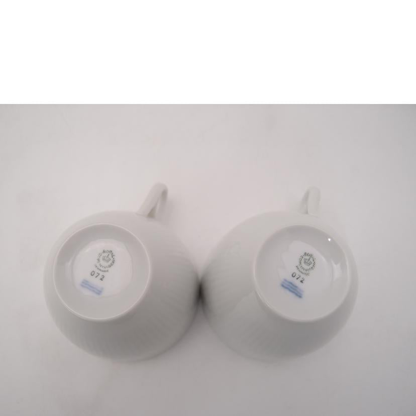 ROYAL COPENHAGEN ロイヤルコペンハーゲン/ホワイトフルーテッド ハーフレース カップ&ソーサー2客セット//SAランク/69