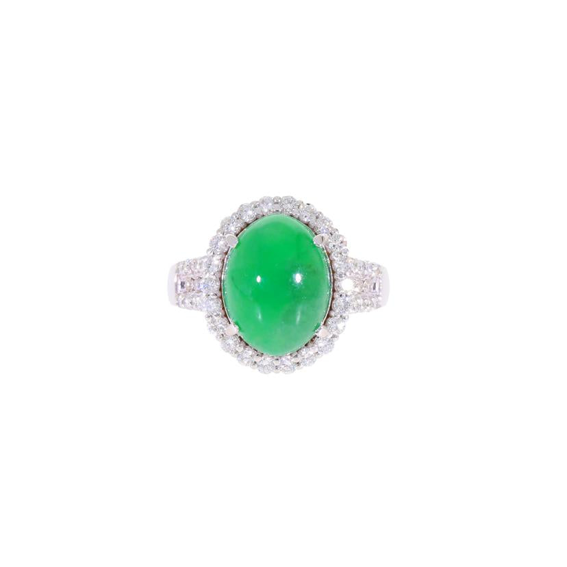 K18翡翠ダイヤリング5.179/D0.72ct //Aランク/69