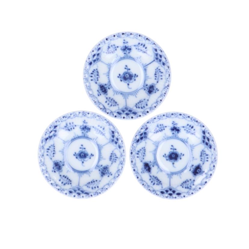 Royal Copenhagen ロイヤルコペンハーゲン/バタープレート3枚セット/ハーフレース/Blue Fluted Half Lace//Sランク/93