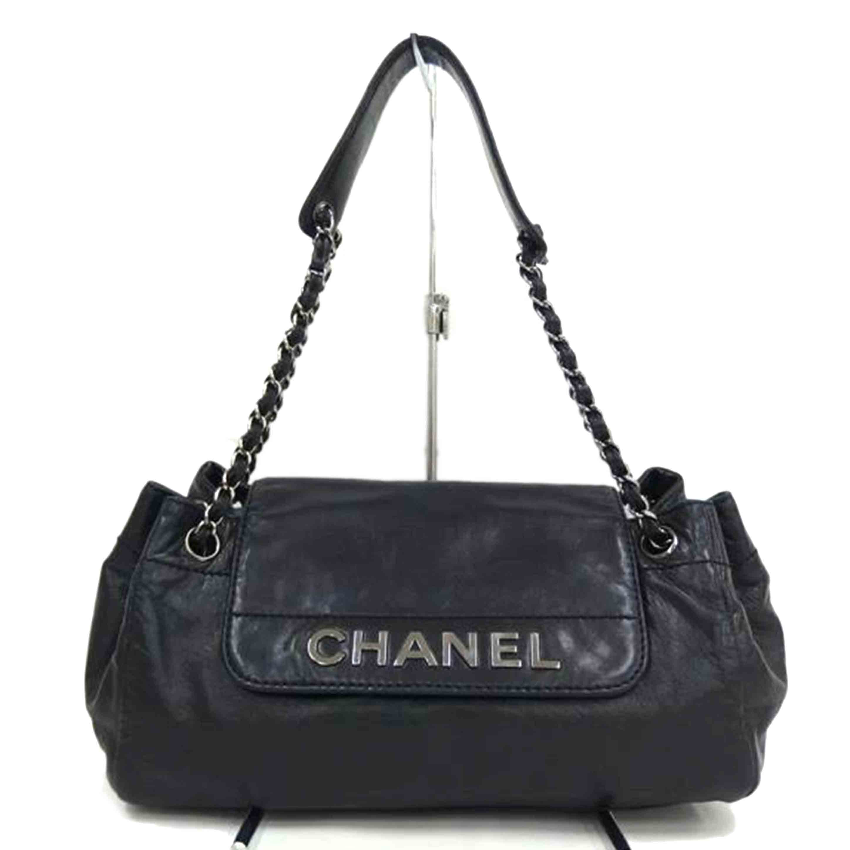 CHANEL シャネル/ロゴレザーチェーントート/黒//105*****/ABランク/82