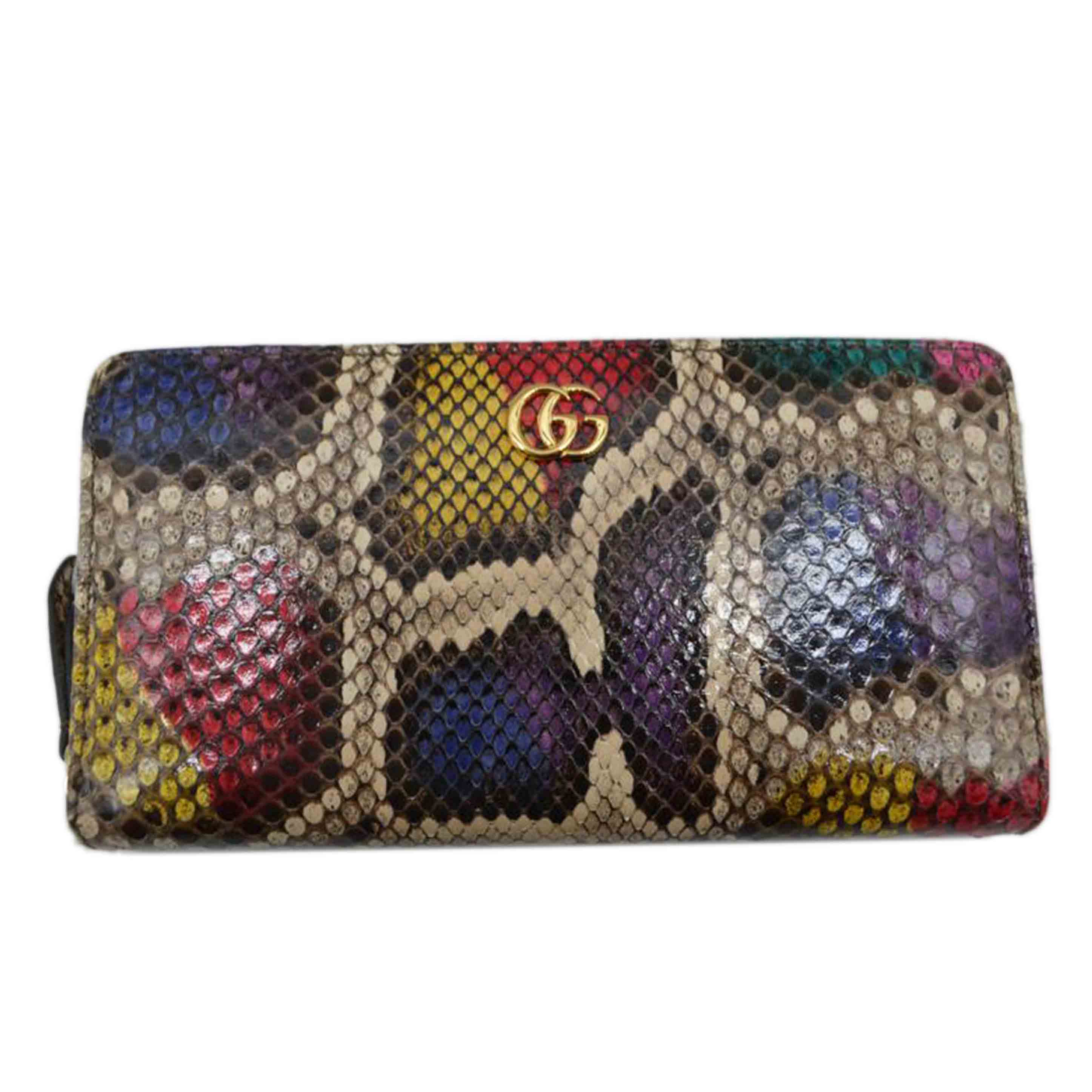 GUCCI グッチ/GGマーモントラウンドファスナー長財布/パイソン/456117//041*/SAランク/89