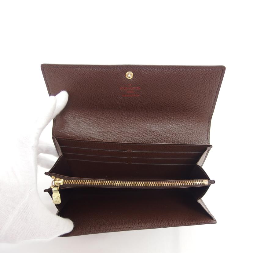 LV ルイヴィトン/旧型ポルトフォイユ・サラ/ダミエ/エベヌ/N61734//CT3***/Bランク/04