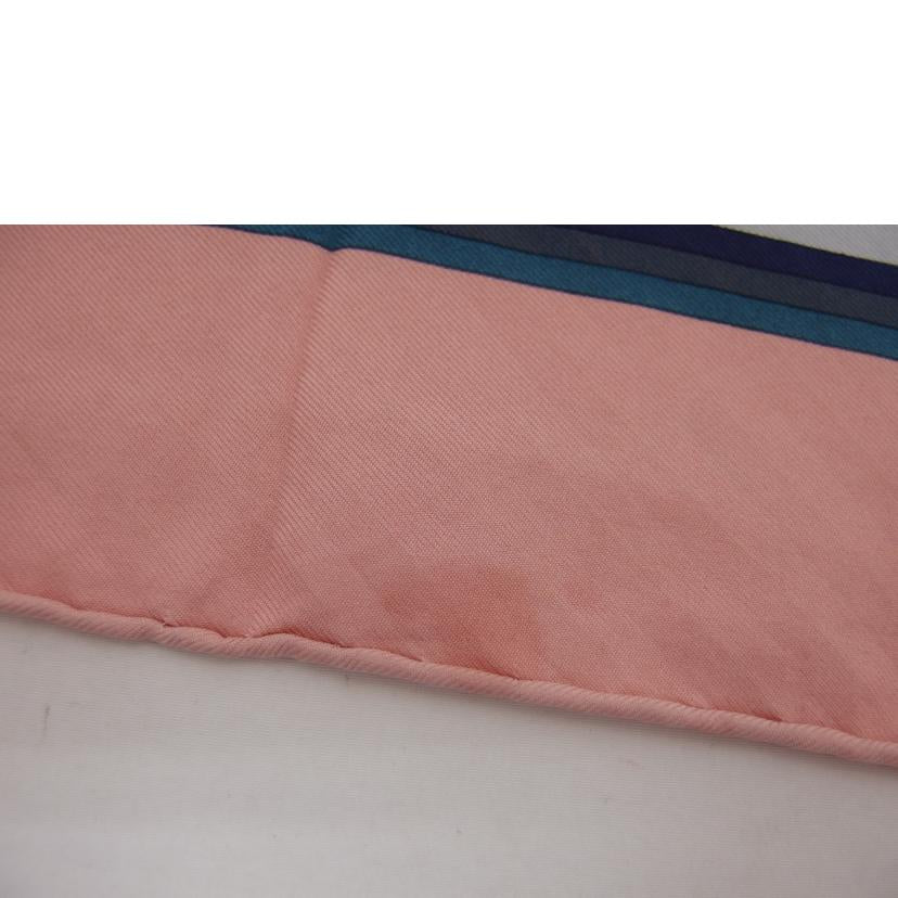 HERMES エルメス/◇カレ90/シルクスカーフ/ピンク 羽織りの激突//Bランク/04