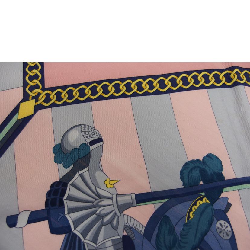HERMES エルメス/◇カレ90/シルクスカーフ/ピンク 羽織りの激突//Bランク/04