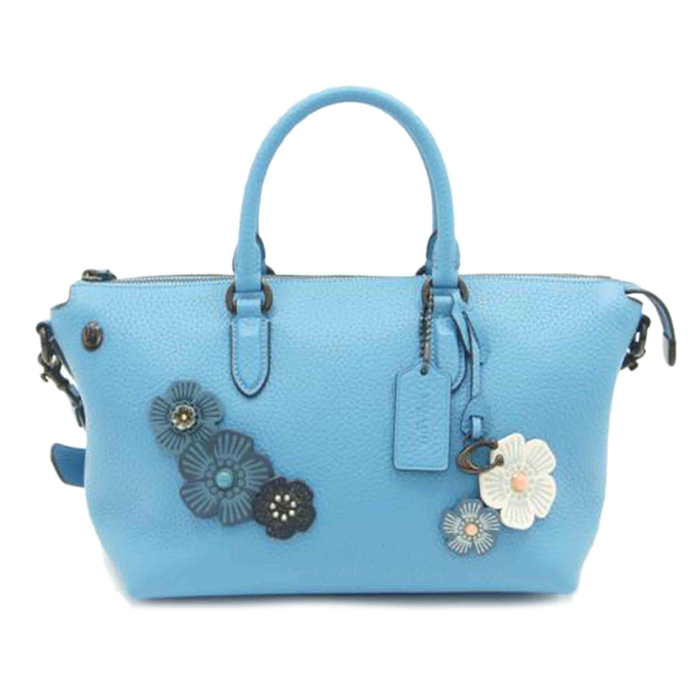 COACH コーチ/コーチサッチェルハンドフラワーアップリケ/ブルー/CE741//B23**/Aランク/75