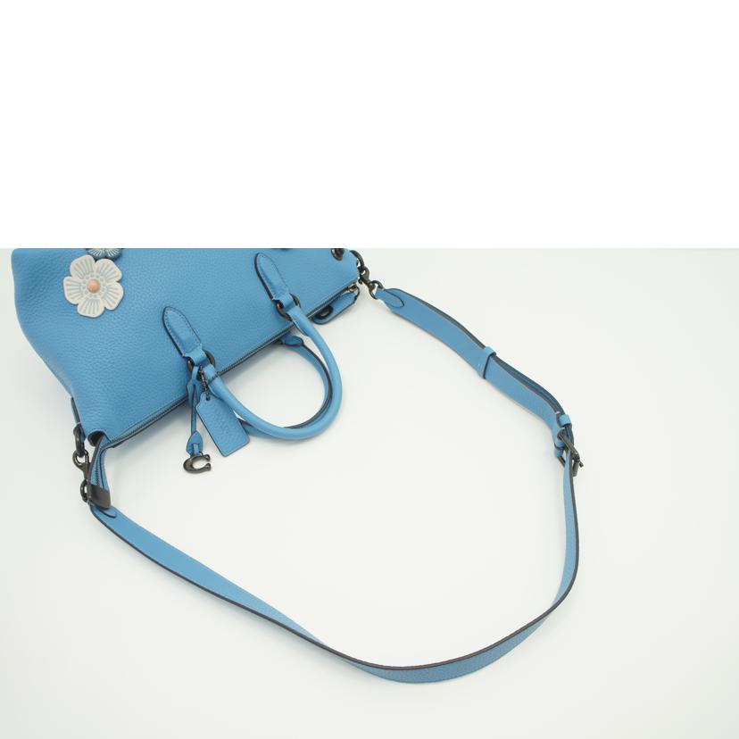 COACH コーチ/コーチサッチェルハンドフラワーアップリケ/ブルー/CE741//B23**/Aランク/75