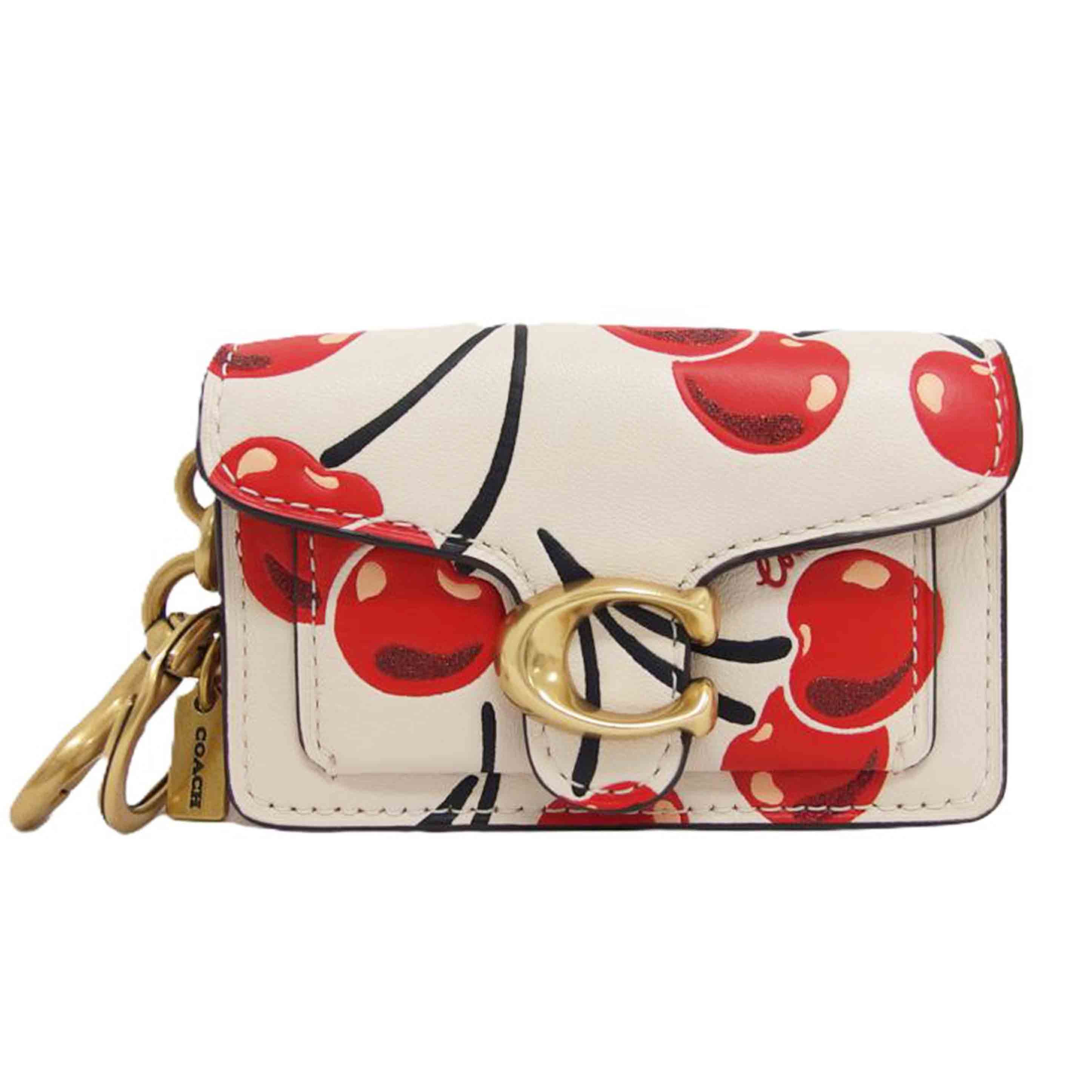 COACH コーチ/ミニタビー バッグチャーム/チェリー柄/CA334//B22**/Aランク/04