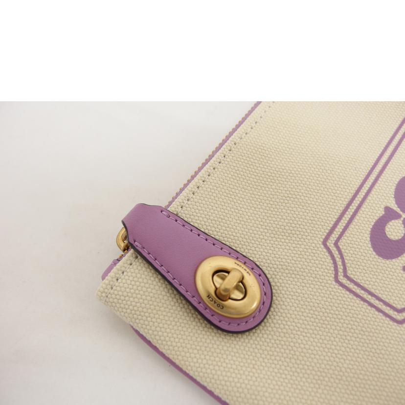 COACH コーチ/キャンバスクラッチバッグ/アイボリー×パープル/CD699G//E22**/ABランク/04