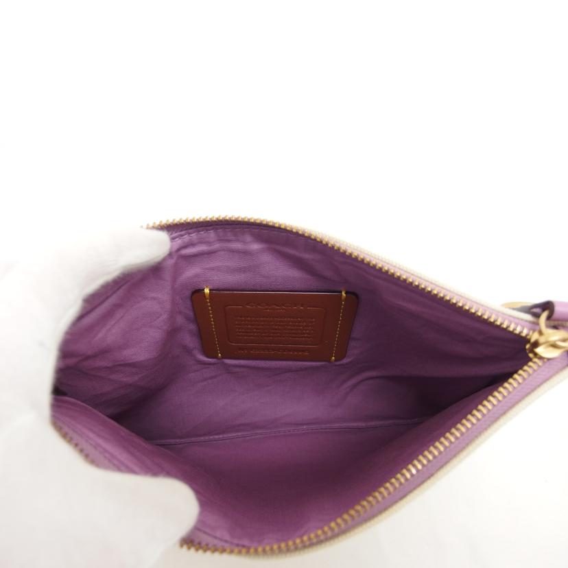 COACH コーチ/キャンバスクラッチバッグ/アイボリー×パープル/CD699G//E22**/ABランク/04