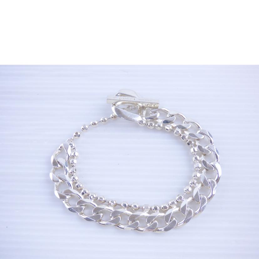 GUCCI グッチ/フラット ボールチェ-ン コンビネーション ブレスレット //Bランク/64