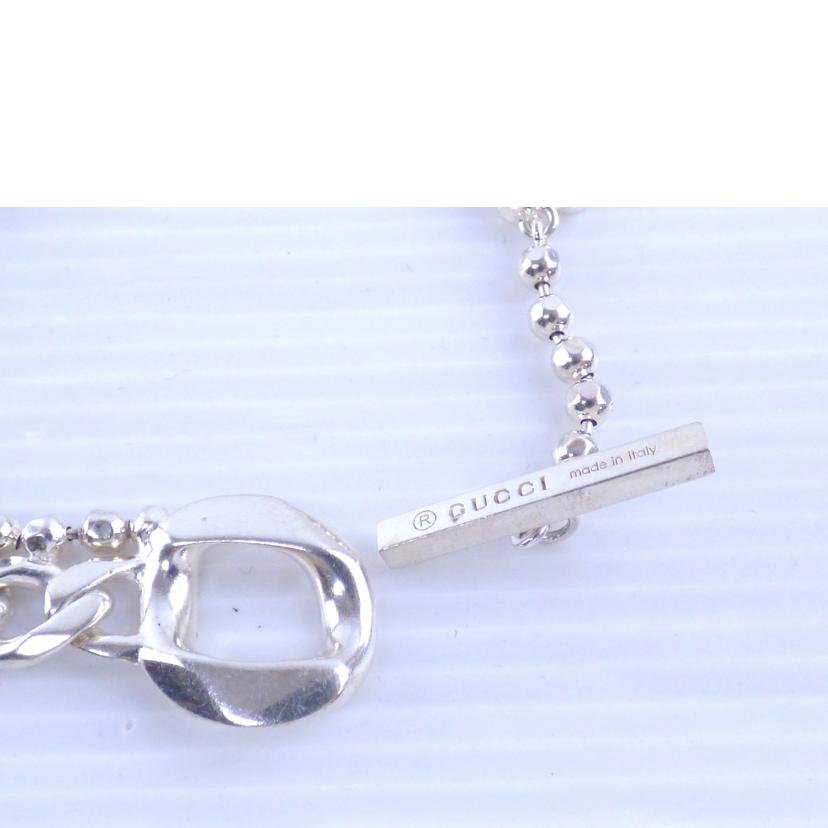 GUCCI グッチ/フラット ボールチェ-ン コンビネーション ブレスレット //Bランク/64